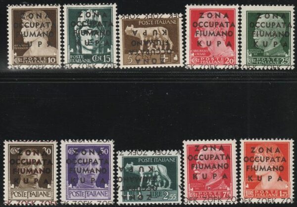 Fiumano Kupa-Gebiet 1941 - Not issued, complete set with 4 varieties, centred, intact, luxury, certified rarity - Sassone S.58a - NN.15/24